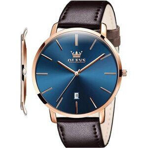 OLEVS Mens Watches Minimalist Ultra Thin Fashion Casual Analog Quartz Date